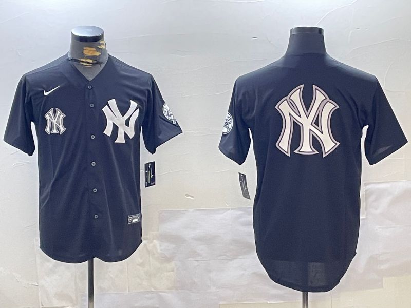 Men New York Yankees Blank Black Fashion Game Nike 2024 MLB Jersey style 15